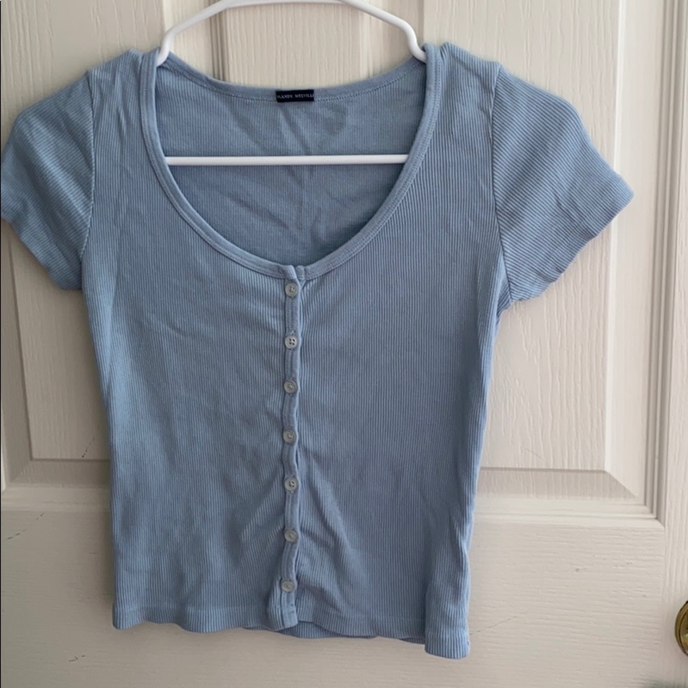 Blue buttoned down shirt//brandy melville